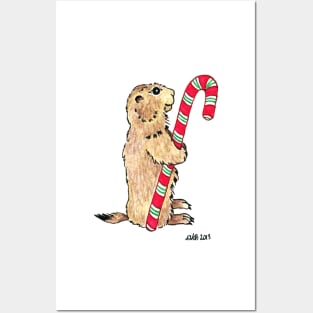 2013 Holiday ATC 1 - Prairie Dog Candy Cane Posters and Art
